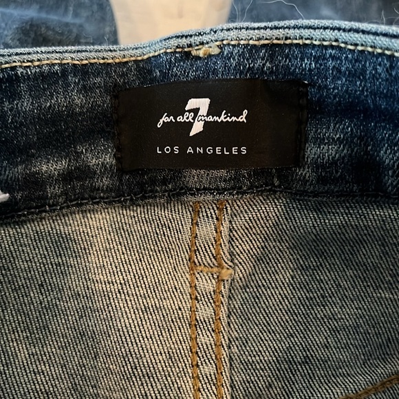 7 For All Mankind Womens Aubrey Blue Denim Mid Rise Skinny Jeans | size 26 - Picture 6 of 8